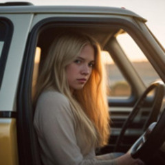 Blonde in a Ford Truck