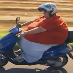 Fat Bih on a Scooter