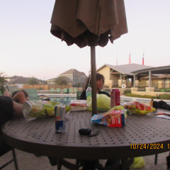 sean tells a story at the pool