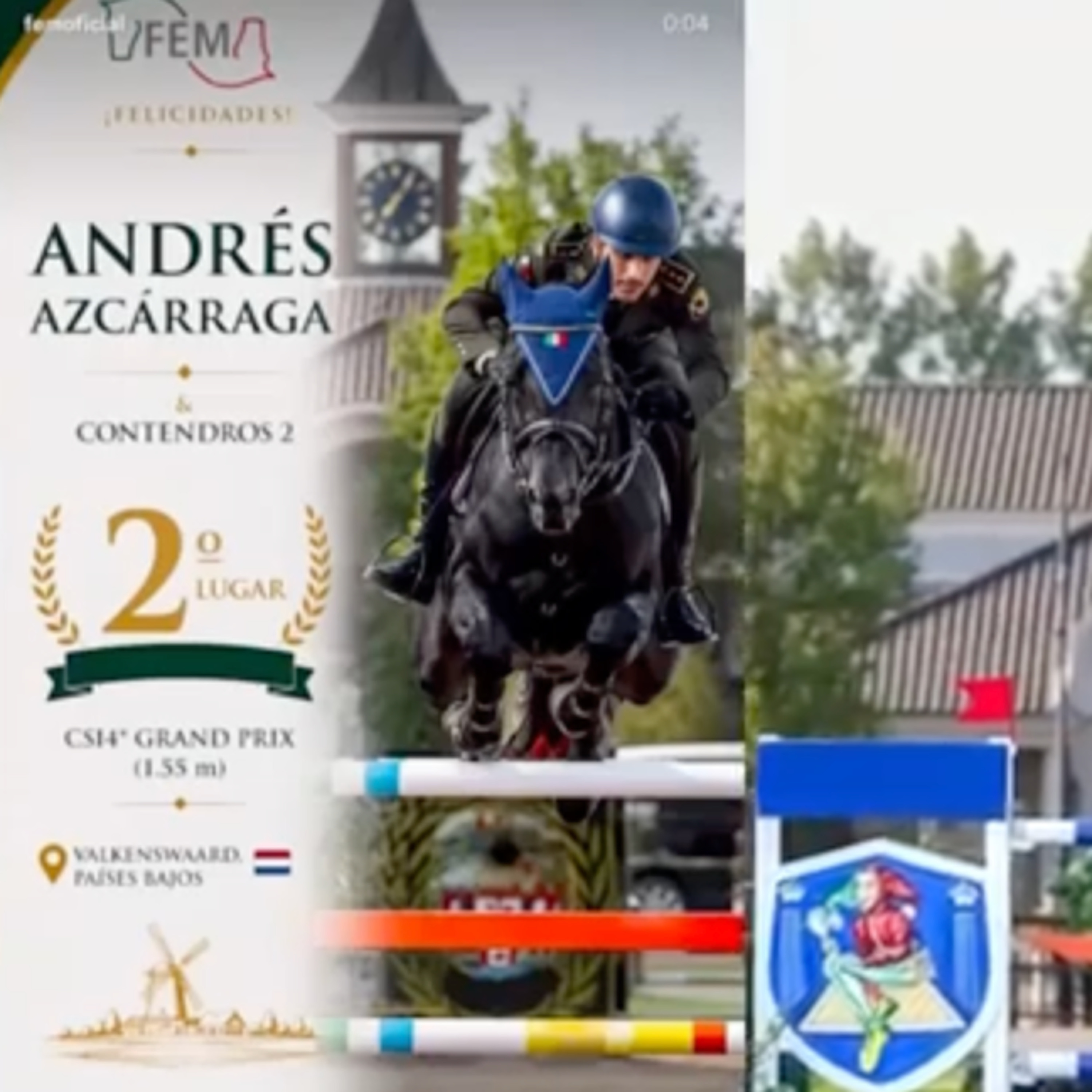 Andrés Azcárraga y Contendros 2 conquistan el segundo lugar en el CSI4 de Valkenswaard