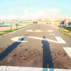 川沿いの道を