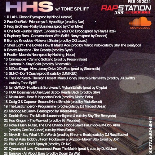 Hip Hop Stacks with Tone Spliff - 02/05/24