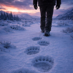 Walking Across the Tundra at Dusk