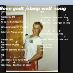 Sove godt. Lyric melody piano song o.a.h slep well song