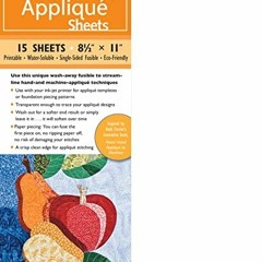 Access PDF EBOOK EPUB KINDLE Wash-Away Applique Sheets: Printable; Water Soluble; Single Sided; Fusi