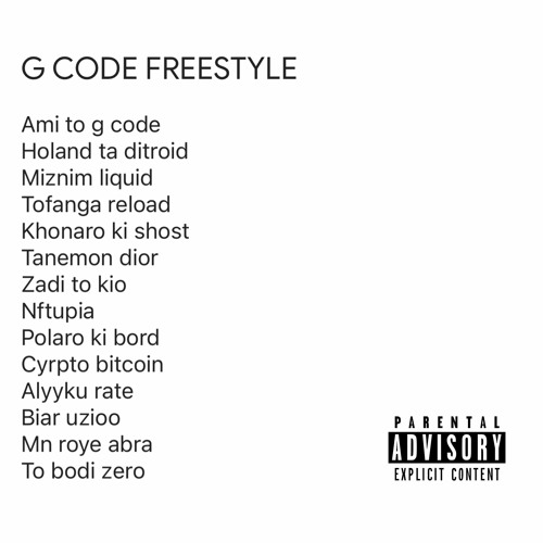 Stream G Code Freestyle By Amijey Listen Online For Free On Soundcloud