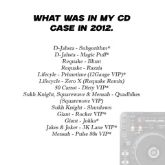 What was in my CD case in 2012 (Dubplate Showcase)
