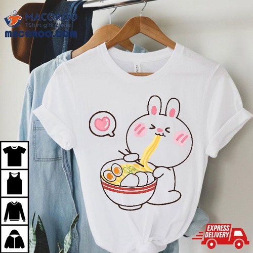 Cute Rabbit Ra Noodle Kawaii Anime Japanese Kid Teen Girl Shirt