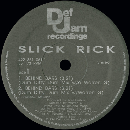 Behind Bars Dum Ditty Dum Mix W O Warren G By Slick Rick