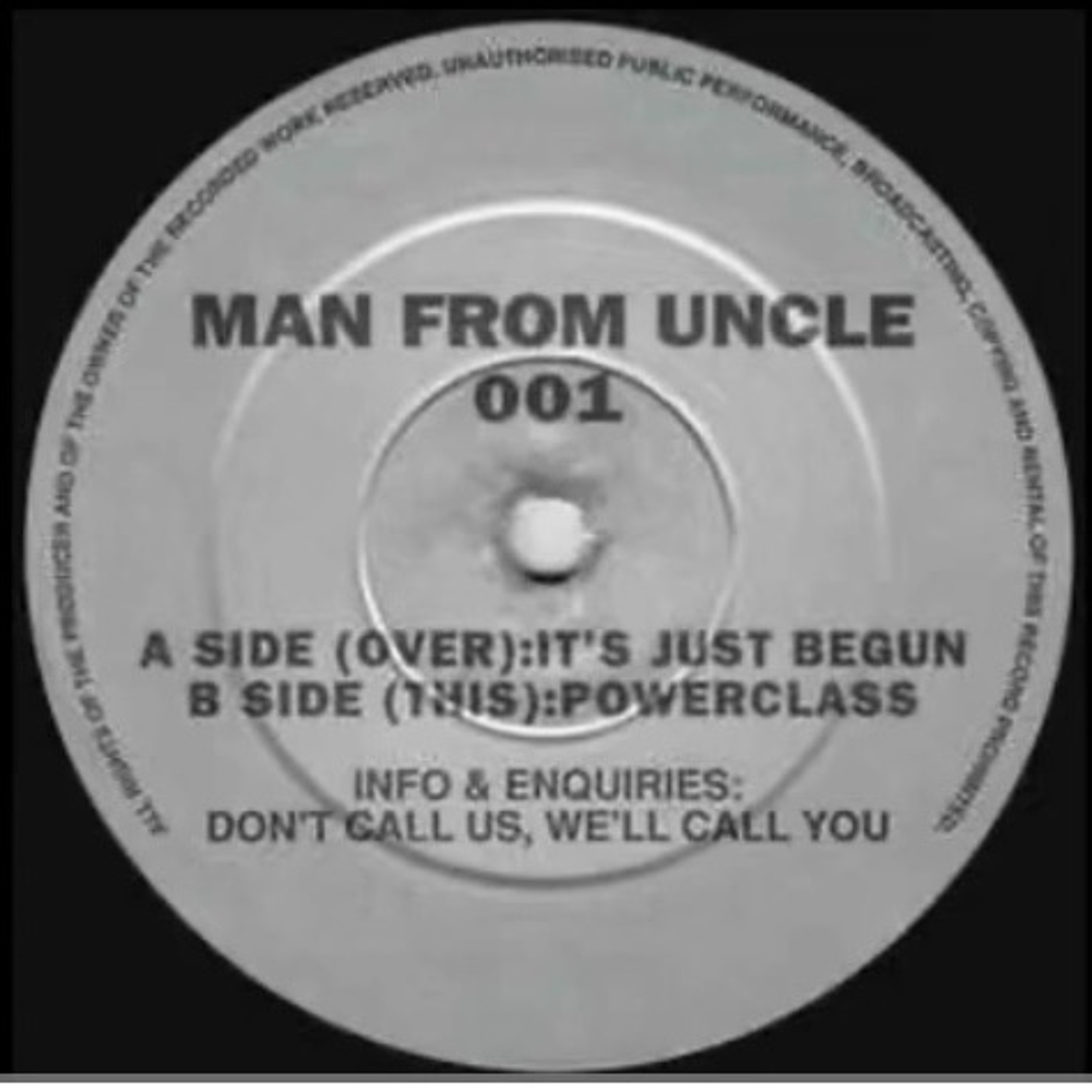 Stu J - It's Just Begun - ( Man From Uncle 001 - 1994 ) Oldskool Hardcore Rave
