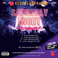 Saturday Night TechAway #011 on ClubReadyRadio - Buildup Tech House Mix 28 oct 2023