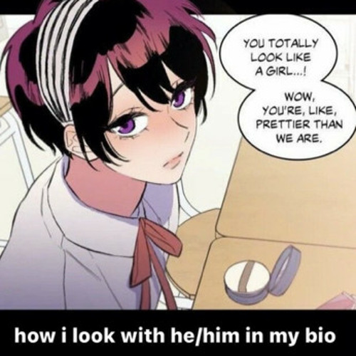 how I look like with he/him in my bio