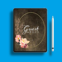 Guest Book: Watercolor Flowers Brown Rustic Hardcover Guestbook Blank No Lines 64 Pages Keepsak