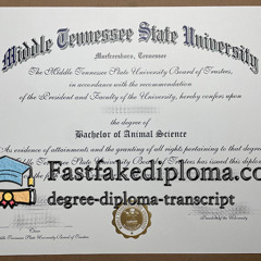 Realistic Middle Tennessee State University Diploma 【fastfakediploma.com】