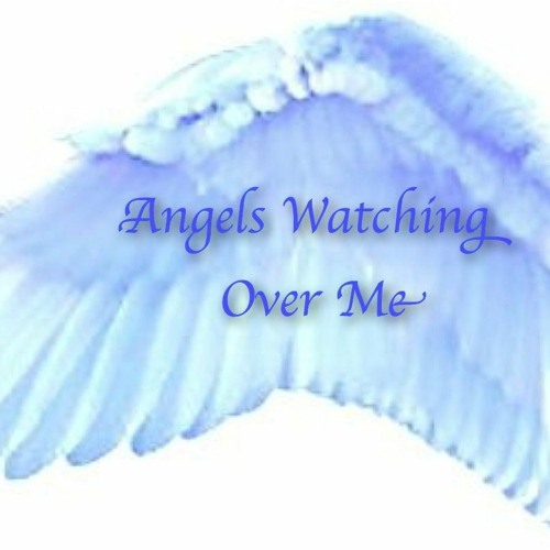 Angels Watching Over Me License Plate Frame - Chrome With White Wings