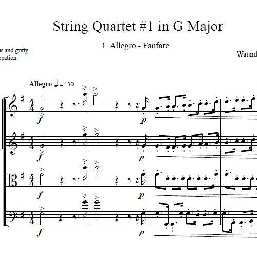 String Quartet #1 in G Major