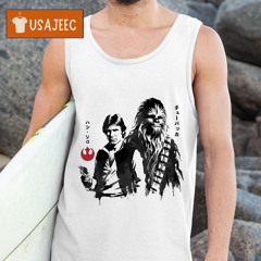 Han Solo And Chewbacca In Japanese Sumi E Style Shirt
