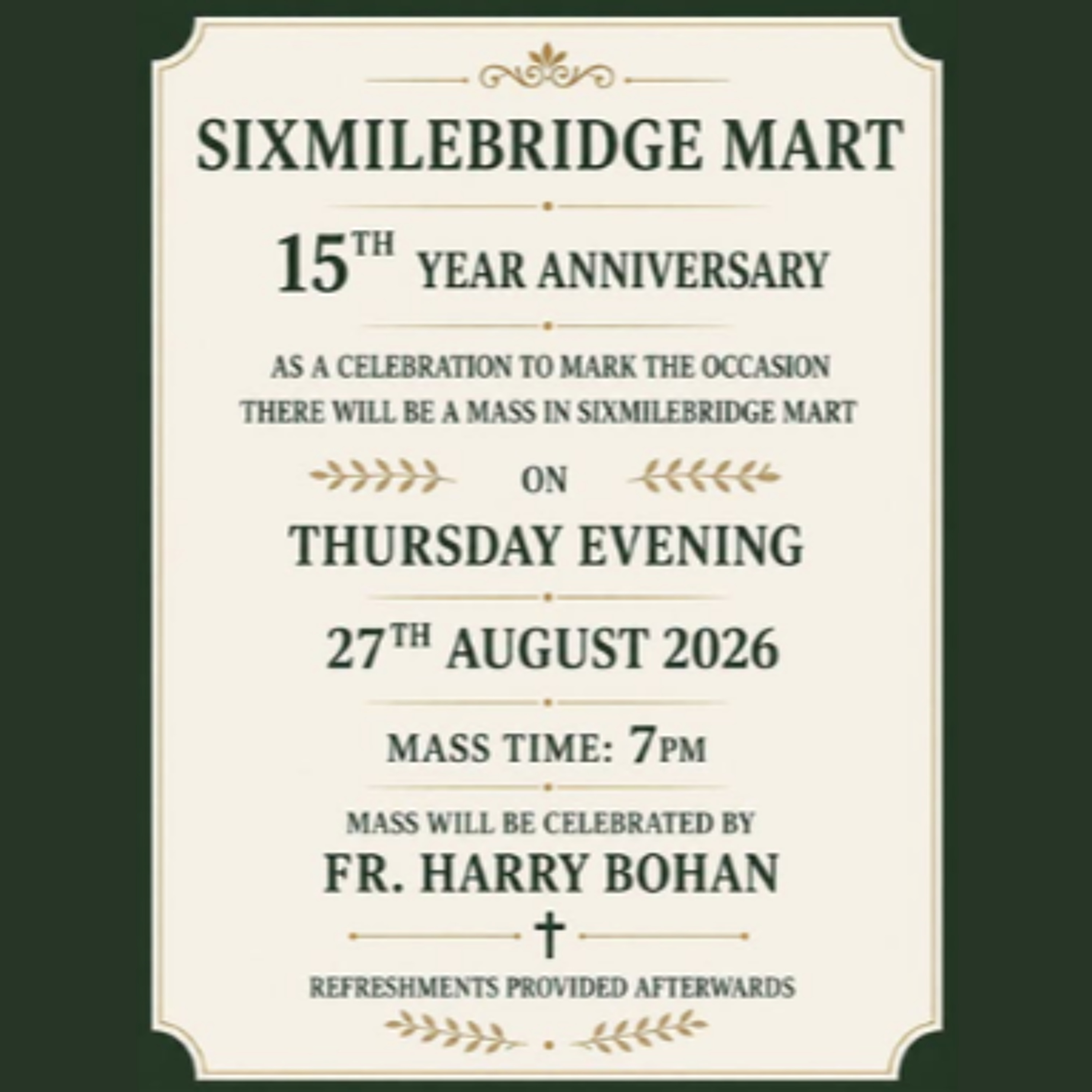 15th Anniversary Of Sixmilebridge Mart