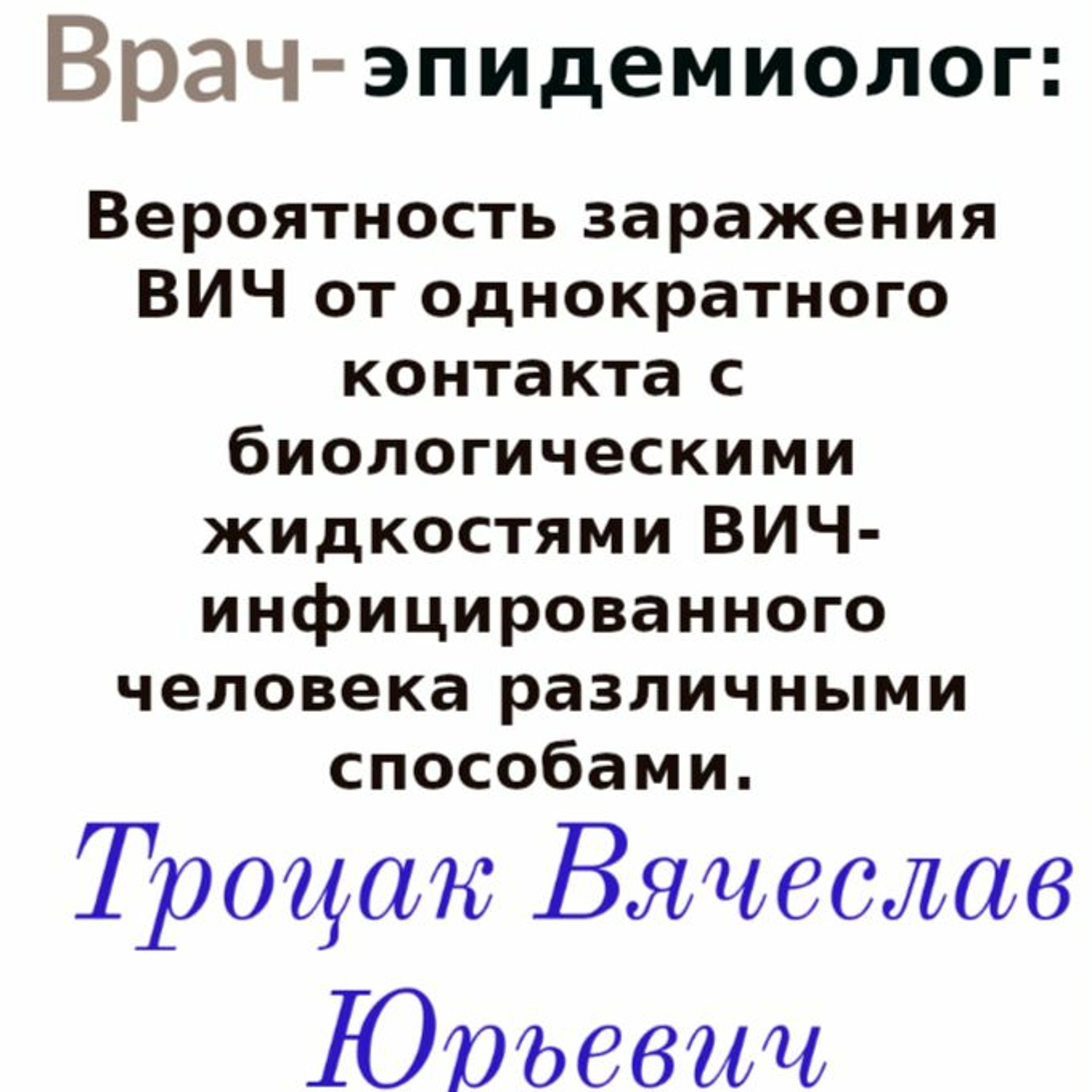 Вероятность заражения ВИЧ при однократном контакте с ВИЧ-инфицированным. episode artwork