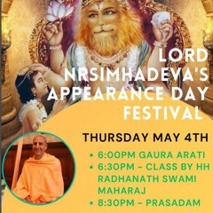 Narasimha Chaturdasi Festival Class by HH Radhanath Swami at ISKCON Gita Nagari on 4th May 21023