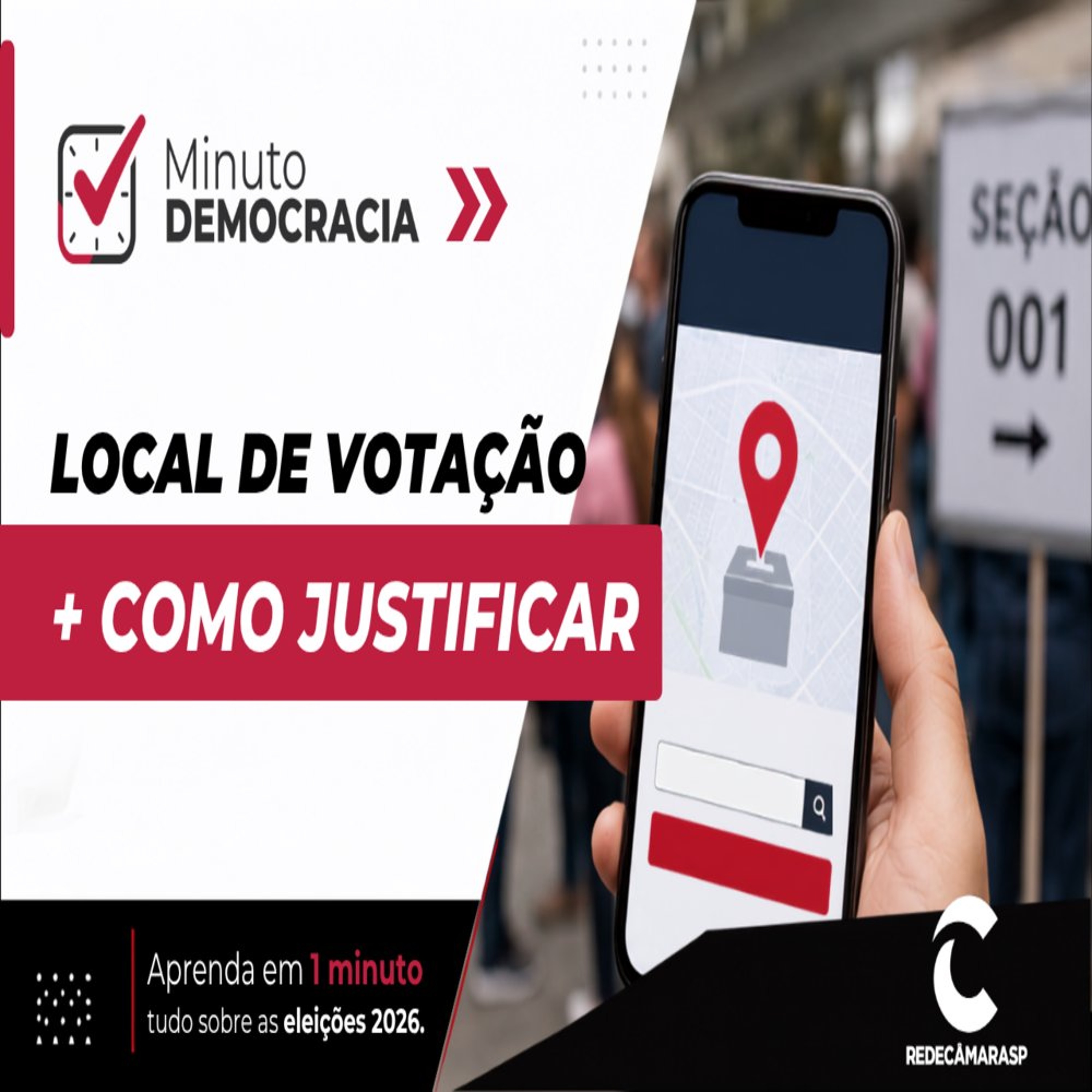 22.09.2026 =  MINUTO DEMOCRACIA = COMO CONSULTAR O LOCAL DE VOTAÇÃO E JUSTIFICAR A AUSÊNCIA episode artwork