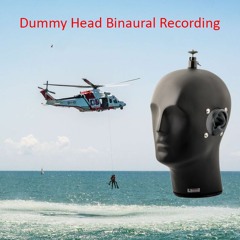 Binaural dummy head recording of AW-139 helicopter on pebbles beach