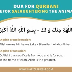 Dua Beofre Qurbani- Dua Before Salaughtering The Animal - 02