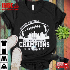 Detroit Football Skyline 2023 Nfc North Champions T- T-Shirt
