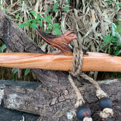 Native American Style Flute Mahogany  wood  Birds  series Cm 440 Hz dry