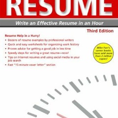 GET [EPUB KINDLE PDF EBOOK] Same-Day Resume (Same-Day Resume: Write an Effective Resu