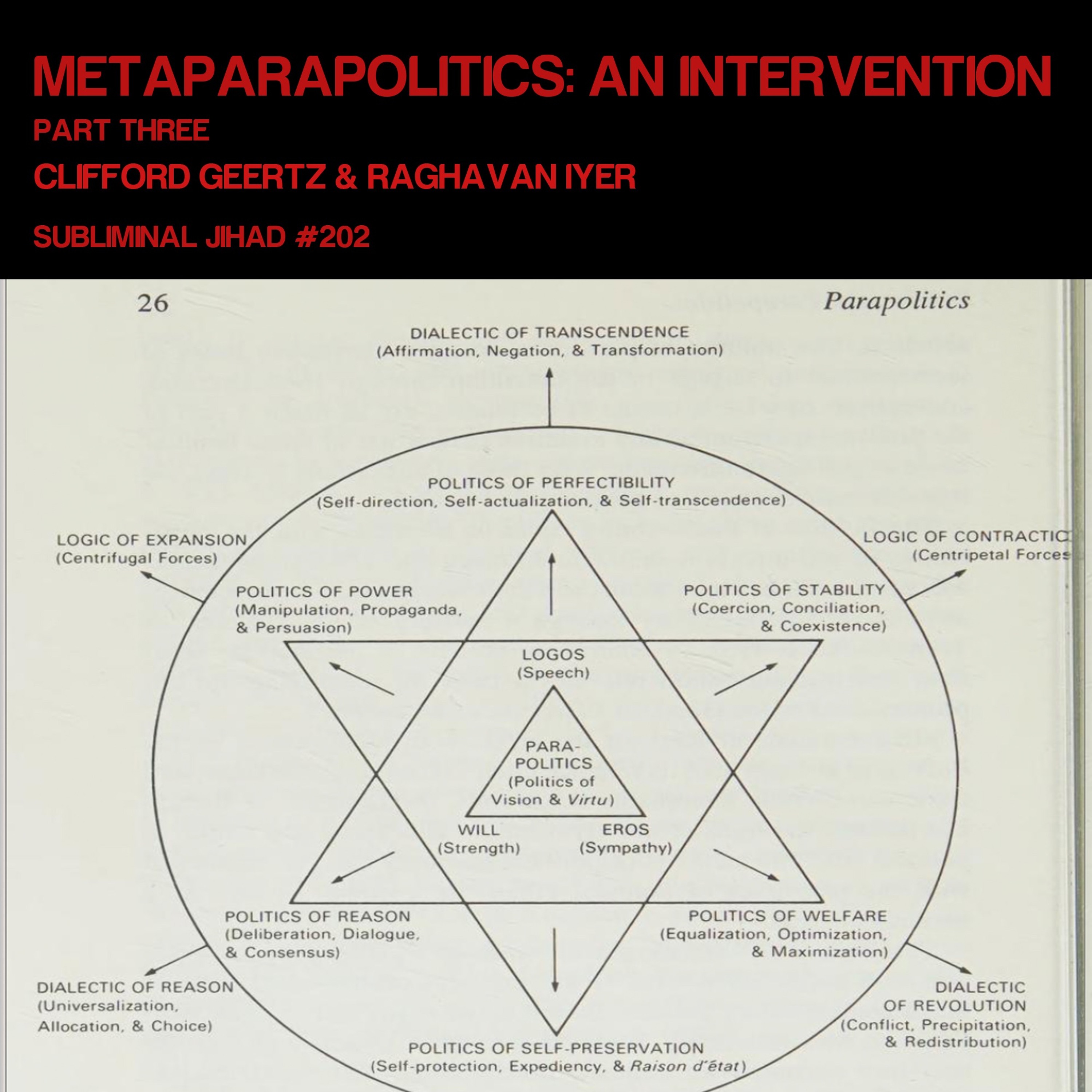 [#202] METAPARAPOLITICS: AN INTERVENTION, Part Three: Clifford Geertz & Raghavan Iyer