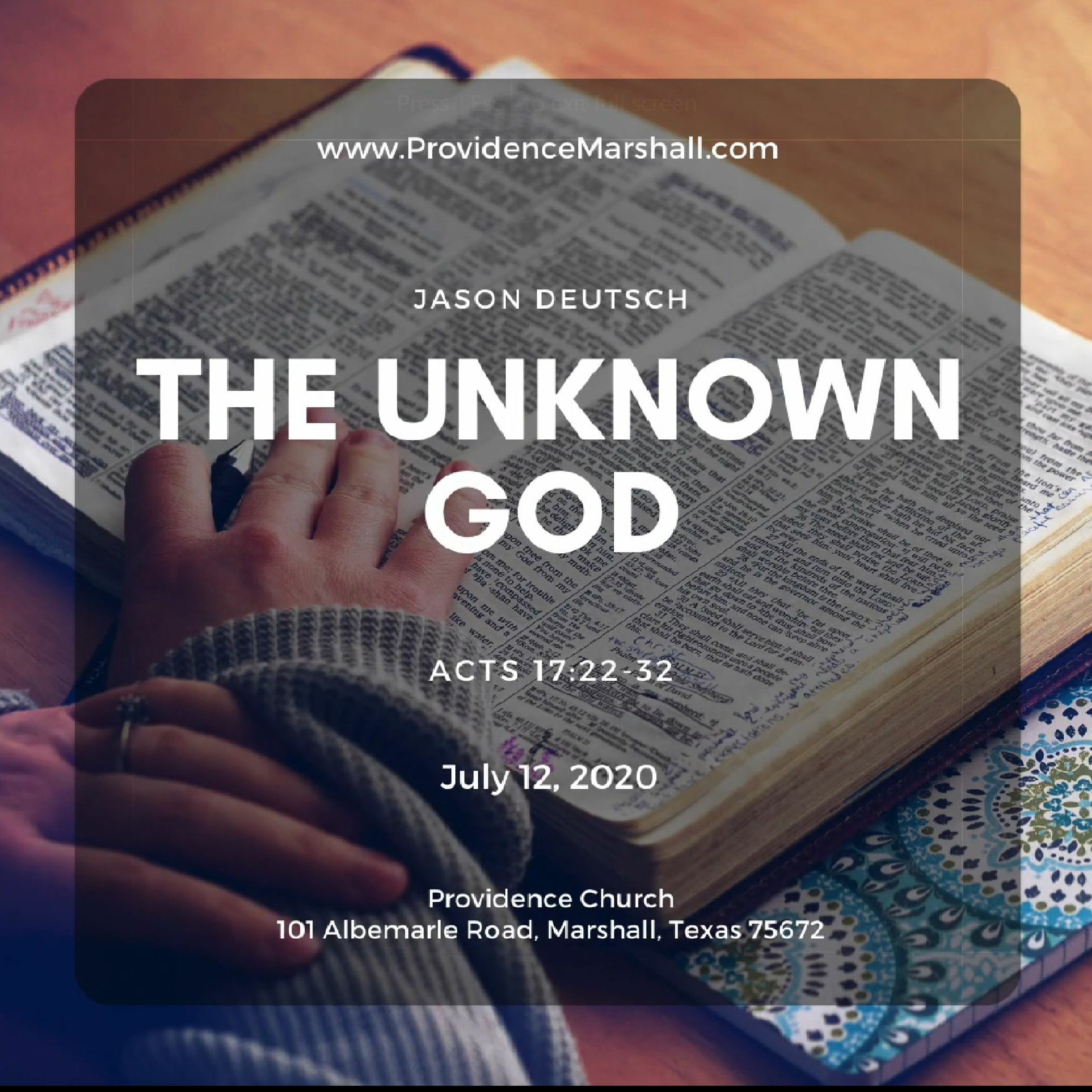 Acts 17:22-32 | The Unknown God episode artwork