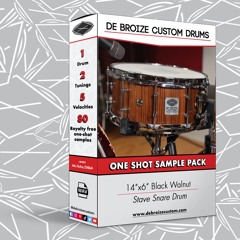 De Broize Snare Drum Sample - 14x6 - Black Walnut - High Tuning Demo - Unprocessed