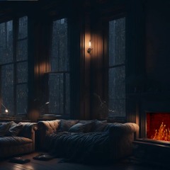 Cozy Luxury Apartment in New York City Fireplace Rain Ambience