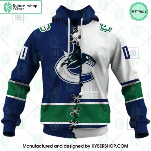 Vancouver Canucks Mix Home and Away Jersey CUSTOM Hoodie