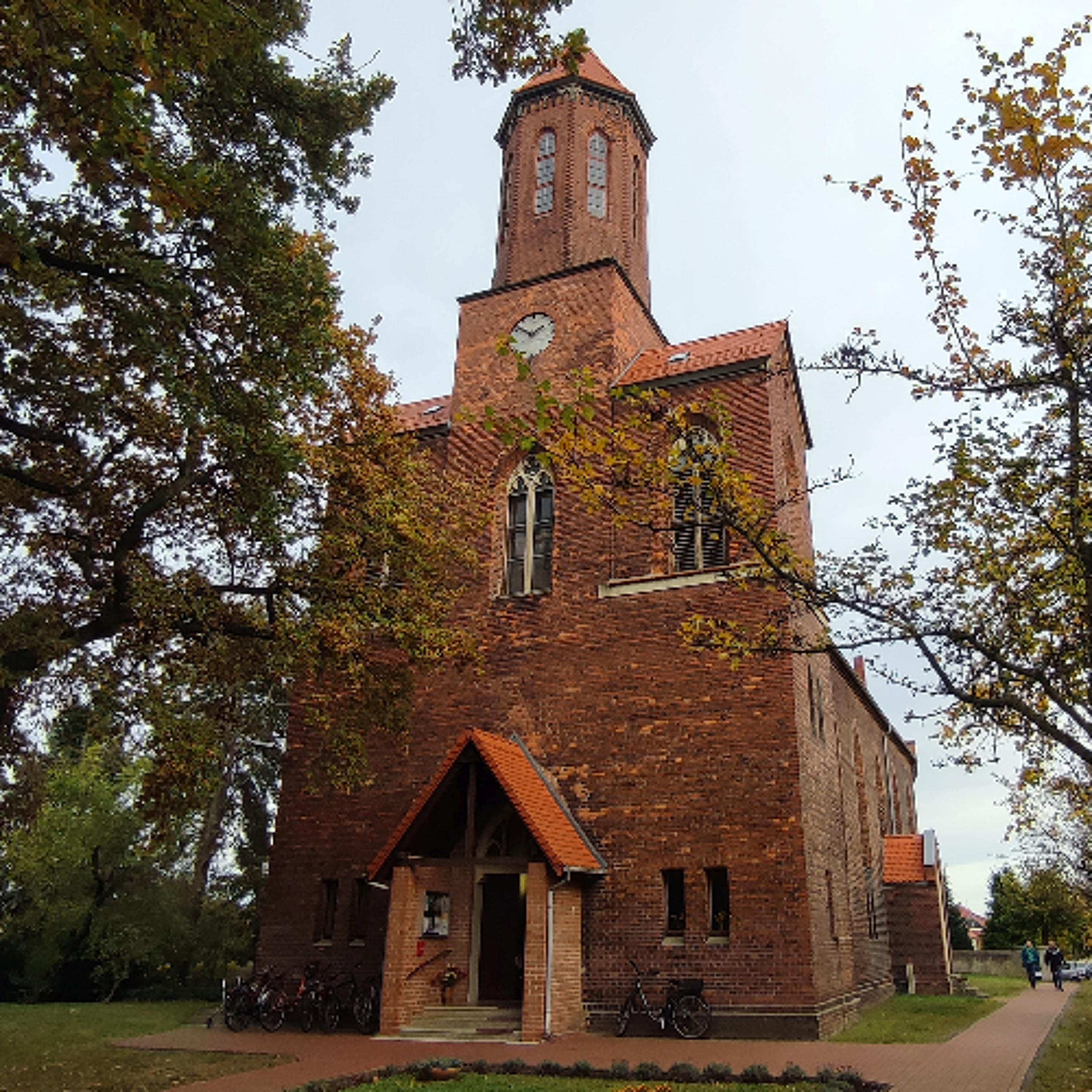 Wie der Weihnachtsbaum in die Christuskirche Bobbau hineinkommt