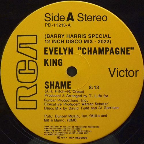 "Shame" by Evelyn 'Champagne' King (Barry Harris 2022 Remix)