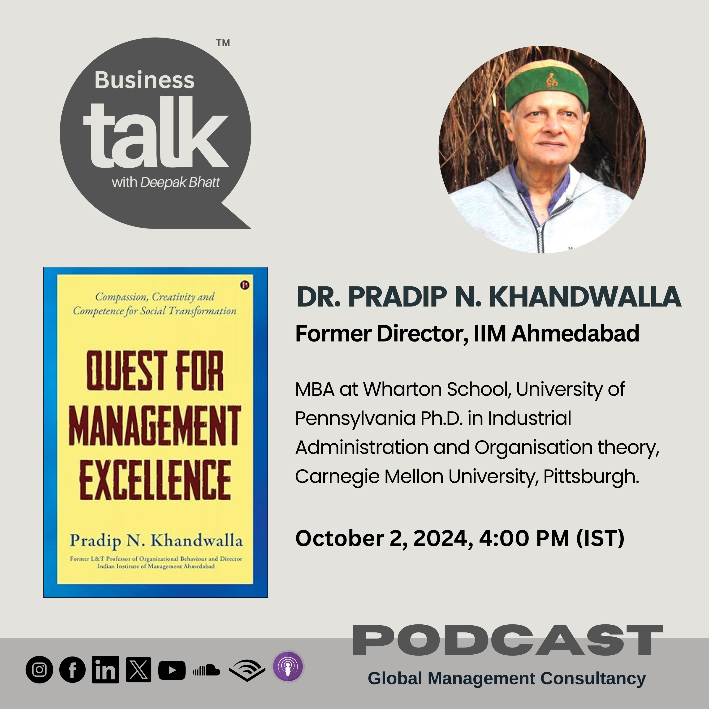 Prof. Pradip N. Khandwalla shares insights from his book, Quest for Management Excellence episode artwork
