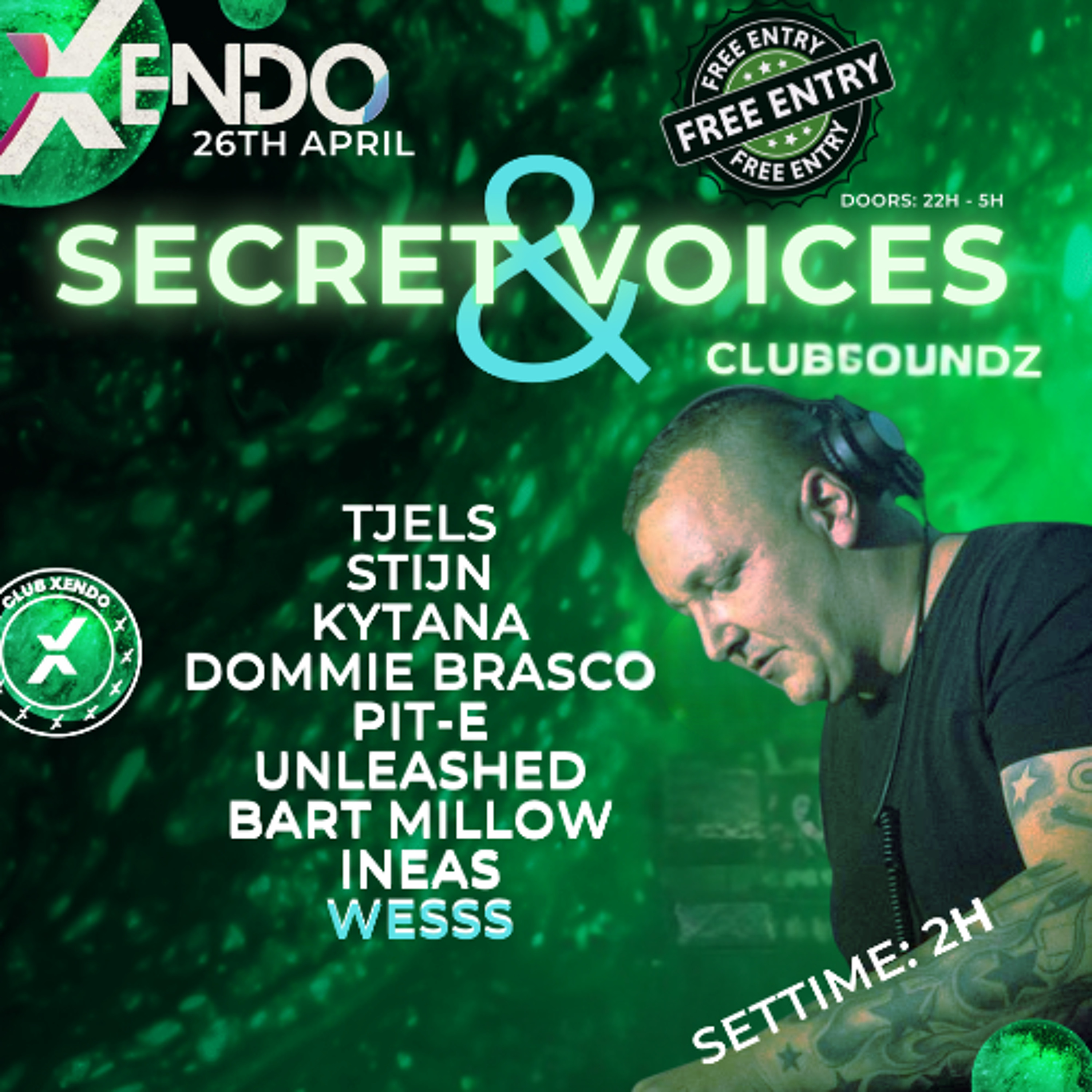 Dj wesss @ xendo 26 april secret & voices episode artwork