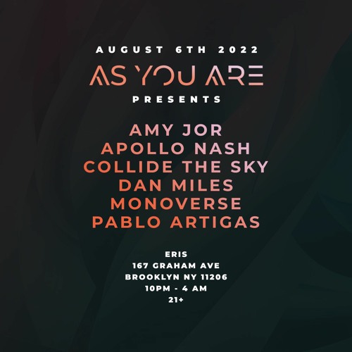 Pablo Artigas @ Eris Evolution - As You Are Showcase August 6th 2022 Live Set