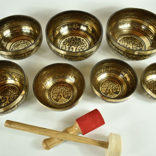 Klangschalen 7er Set Baum Des Lebens 5,2 Kg