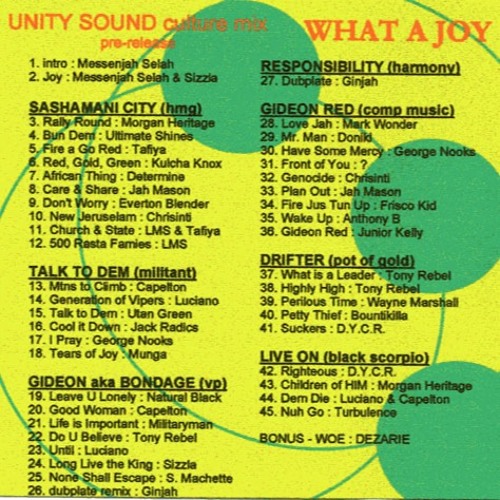 Unity Sound - What a Joy Culture Mix - 2001