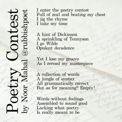 Poetry Contest : written by Noor Mahal : read by @megwaf