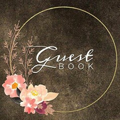!$ Guest Book, Watercolor Flowers Brown Rustic Hardcover Guestbook Blank No Lines 64 Pages Keep