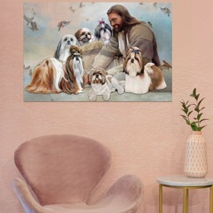 God surrounded by Shih Tzu angels gift for you poster