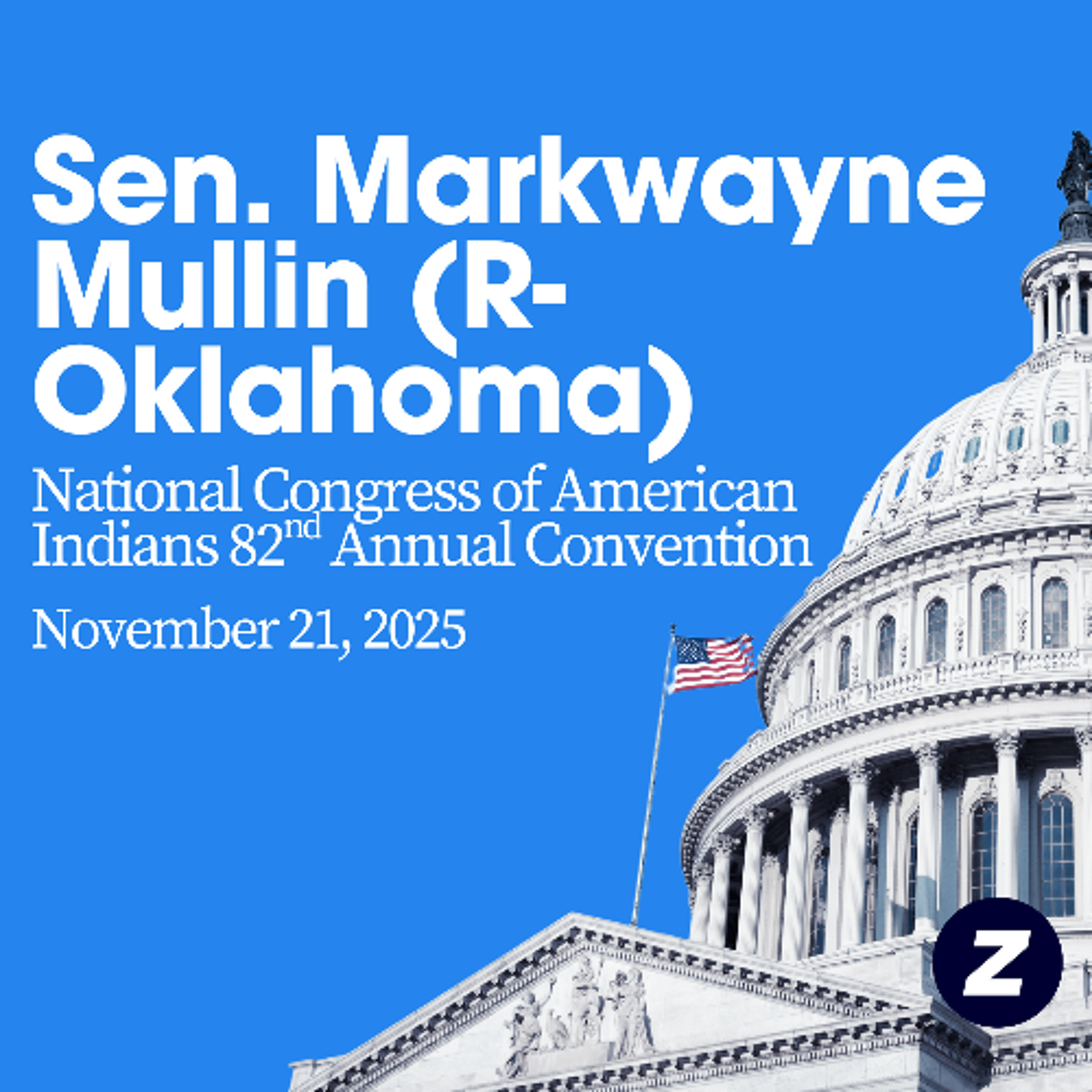 Sen. Markwayne Mullin (R-Oklahoma) at National Congress of American Indians episode artwork