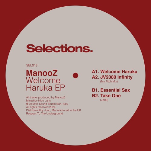 ManooZ - Welcome Haruka EP // 12" OUT NOW on Selections