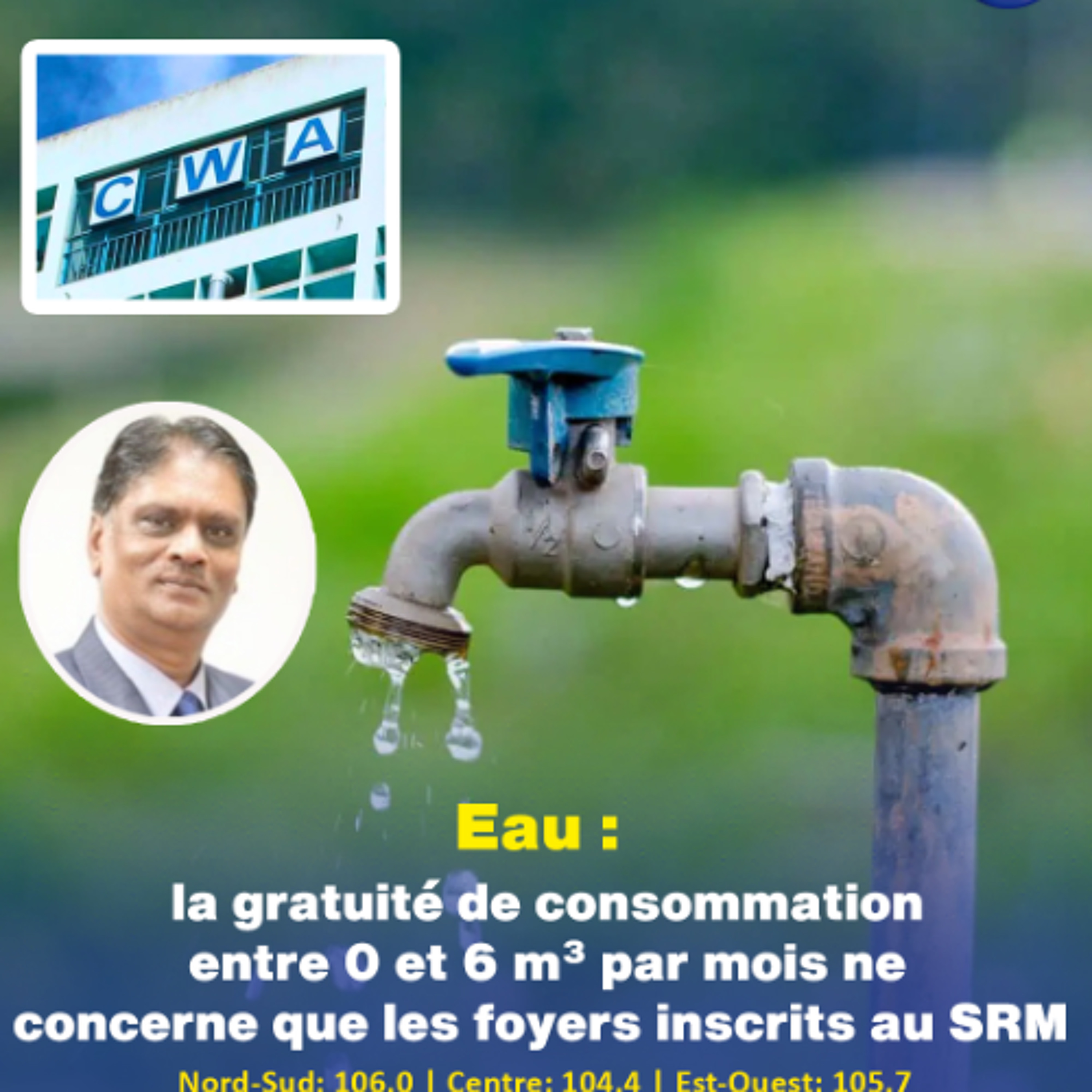 Eau : la gratuité de consommation entre 0 et 6 m³ par mois ne concerne que les foyers inscrits au SRM