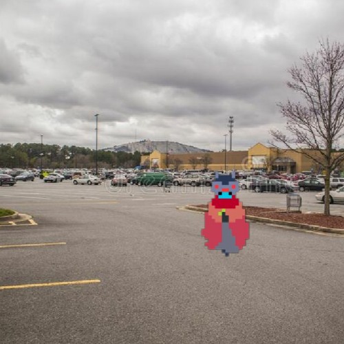 POV american parking lot