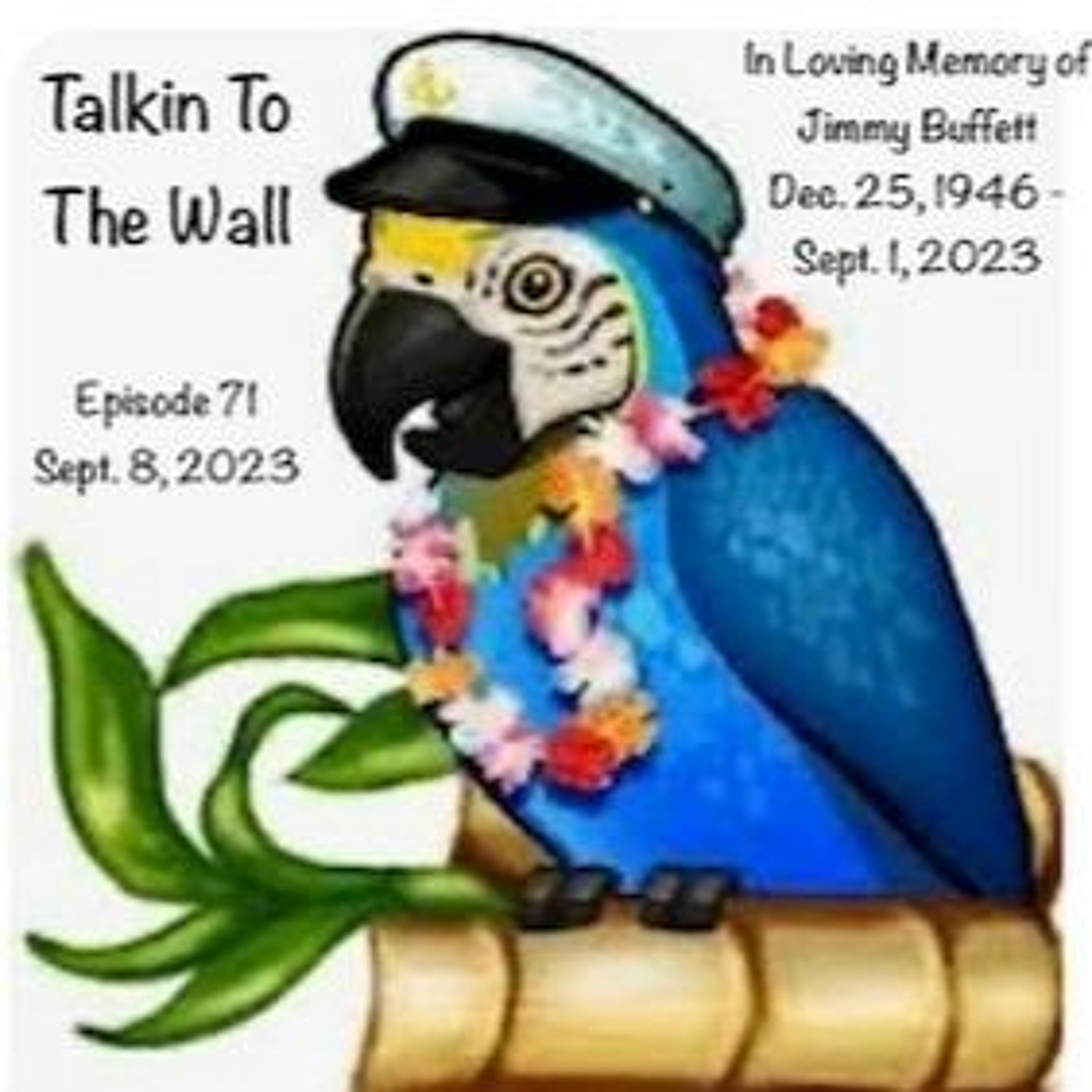 Talkin To The Wall, Episode 71, September 8, 2023:  Jimmy Buffett episode artwork
